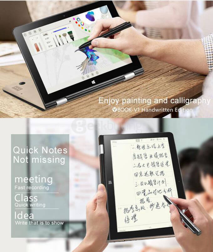 VOYO VBook V1 4G Ultrabook 10.1 inch Windows 10 4GB/64GB Intel Cherry Trail Z8300 Quad Core 1.84GHz IPS Screen 1280*800 (With Stylus) - Gold
