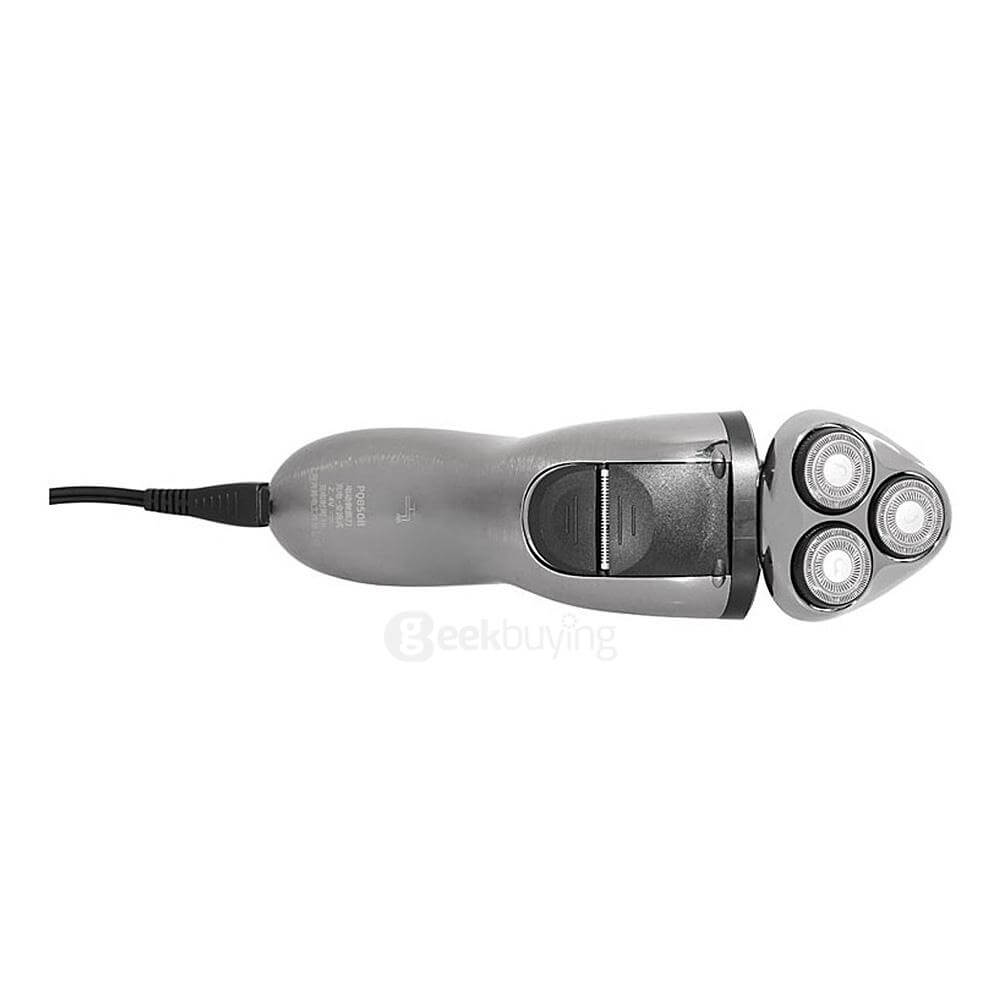 POVOS PQ8508 Washable Rotary Electric Men's Shaver Razor with Pop-up Trimmer - Black + Gray