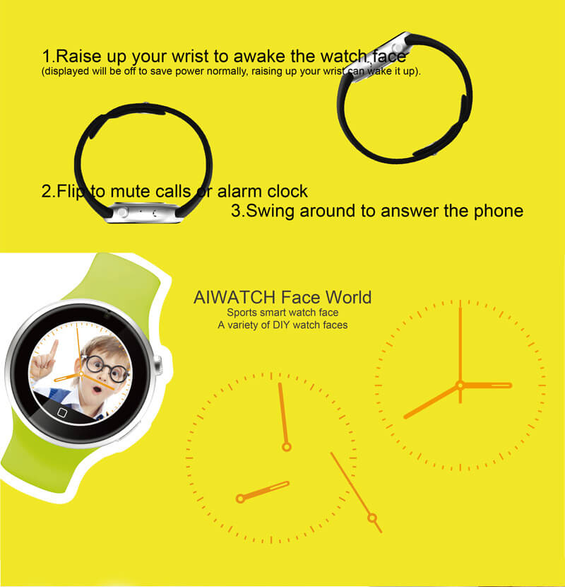 [Spain Stock]Aiwatch C5 Sports Smartwatch Phone MTK2502 Heart Rate Monitor IP67 Fitness Tracker 1.22