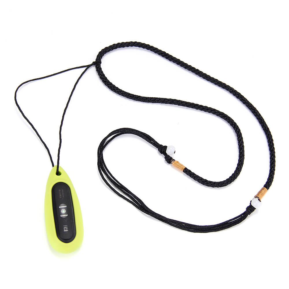 New Water Drop-shaped Silicone Necklace Pendant Case for Xiaomi Miband / 1S Smart Bracelets - Green