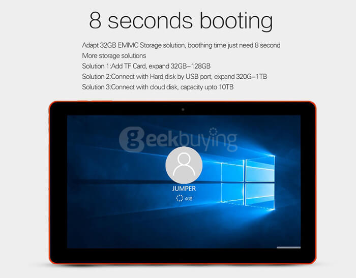 Jumper EZpad 4S 2in1 Ultrabook Tablet PC 10.6 inch Windows10 2GB/32GB Intel Cherry Trail Z8300 Quad Core 1.84GHz IPS 1366*768 HDMI - Black+White