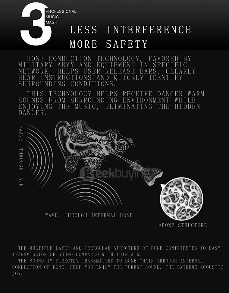 Original Digicare Wireless Bluetooth 4.0 Bone Conduction Headphones Anti-Pollution Mask