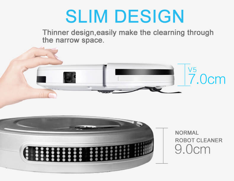 ILIFE V5 Intelligent Robotic Vacuum Cleaner Sweeper - White