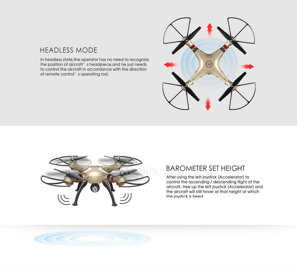 Syma X8HC With 2MP HD Camera Altitude Hold Headless Mode 2.4G 4CH 6Axis RC Quadcopter RTF