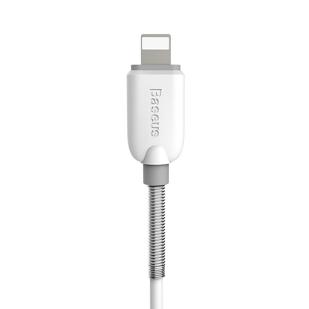 Baseus 1m Super Stretchy 8Pin Compatible Charging Cable For iPhone7/7 Plus/ 6S / 6 Plus / 5s /iPad Air/iPad mini2/3 - White&Grey
