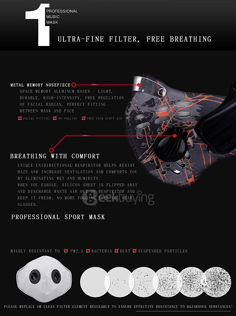 Original Digicare Wireless Bluetooth 4.0 Bone Conduction Headphones Anti-Pollution Mask