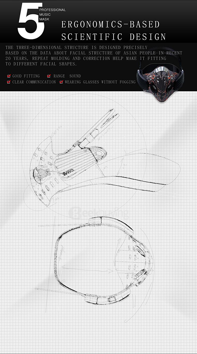 Original Digicare Wireless Bluetooth 4.0 Bone Conduction Headphones Anti-Pollution Mask