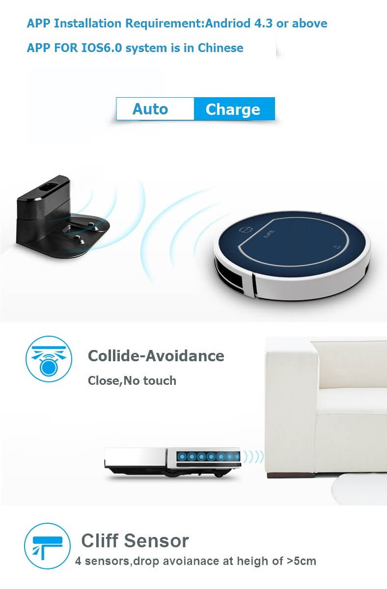 ILIFE V7 Robotic Vacuum Cleaner Sweeper