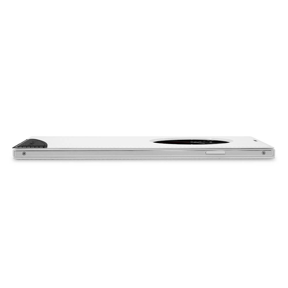 [HK Stock]Original Leather Case For LEAGOO ALFA 1 Smartphone Flip Cover Protective Case With Back Shell And Window - White