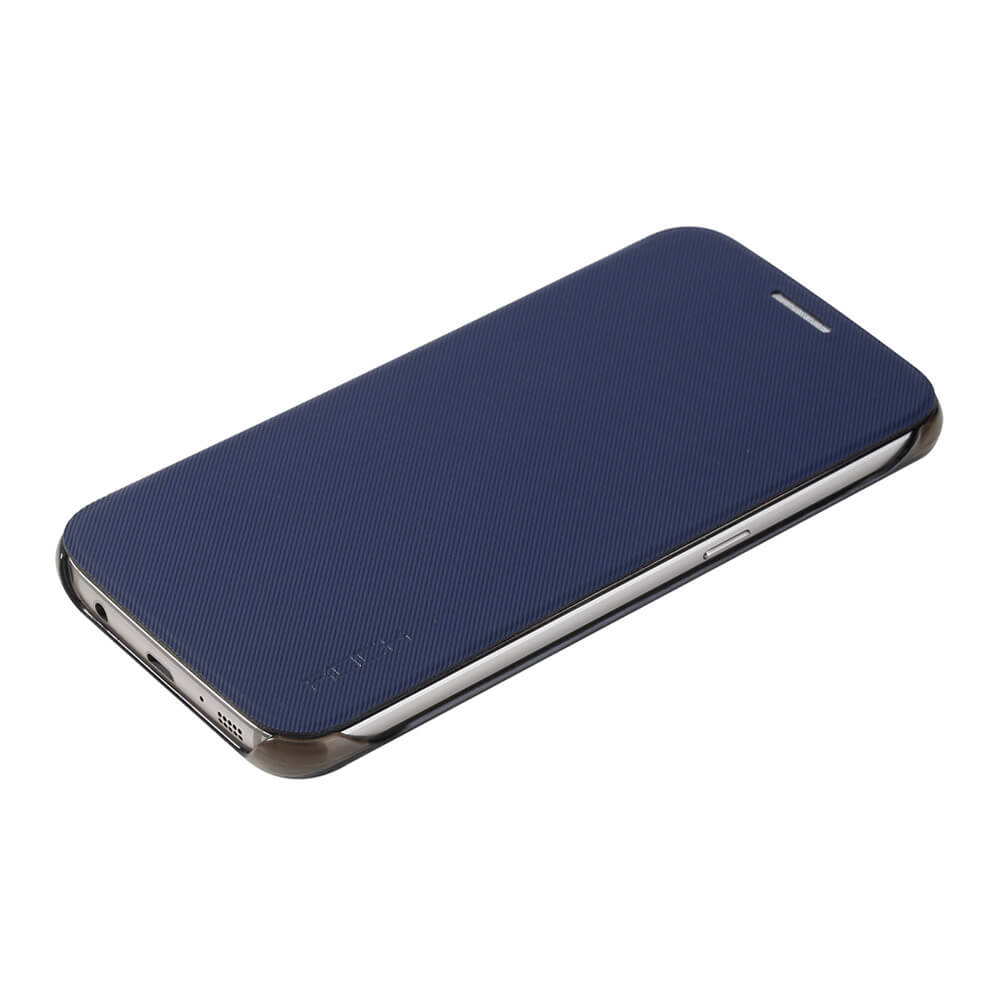ROCK Veena Series Leather Case For Samsung Galaxy S7 Edge Flip Cover Protective Phone Case - Blue