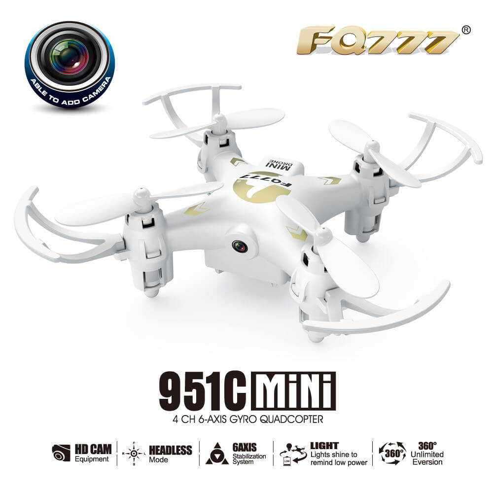 FQ777 951C 0.3MP Camera 3D Roll 2.4G 4CH 6Axis RC Quadcopter RTF - Black