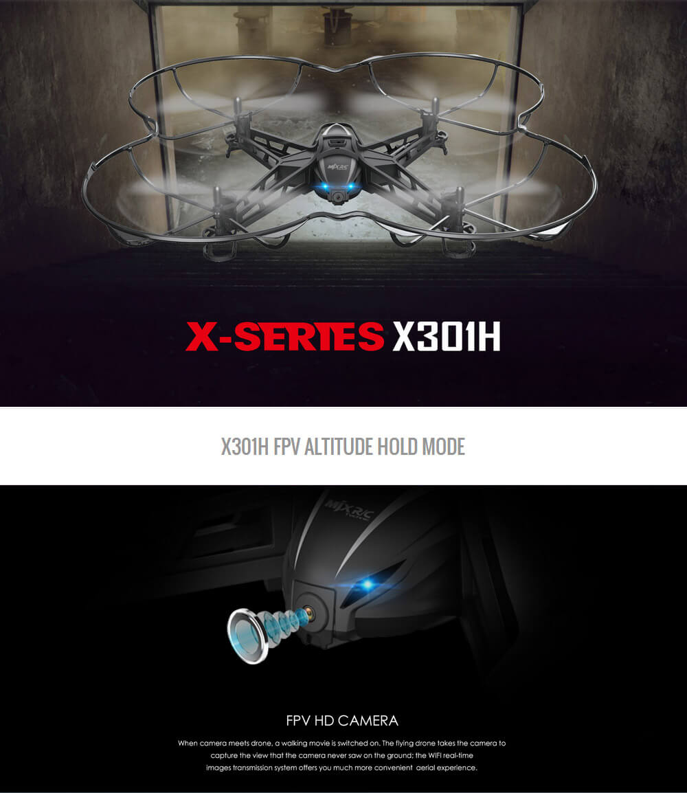 MJX X301H X-XERIEX WIFI FPV With 720P HD Camera Altitude Hold Mode RC Quadcopter RTF