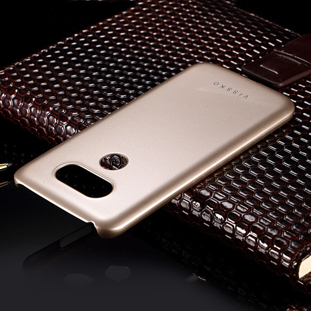 Vissko For LG G5 Phone Case PC Hard Shell Pearly Protective Back Cover - Golden