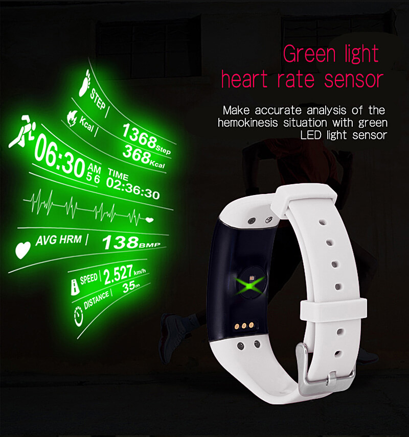 D21 DFit Smart Bracelet Heart Rate Monitor Fitness Tracker Bluetooth 4.0 IP66 Sports Smartband For iOS Android - Purple