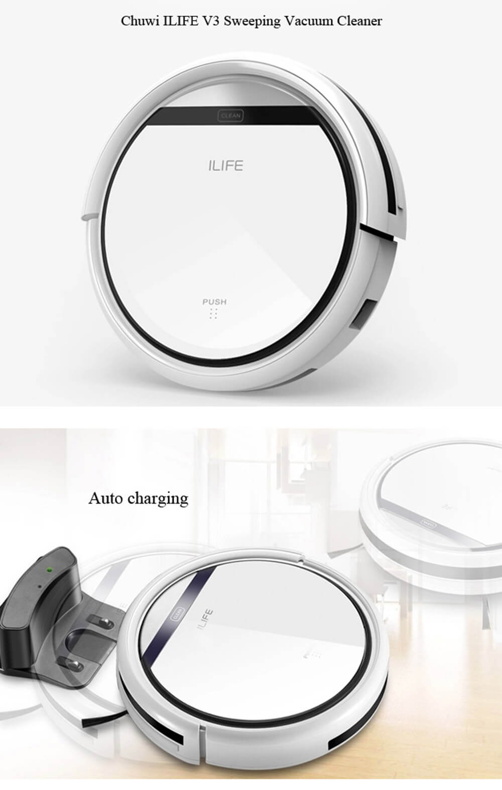 ILIFE V3X Robot Vacuum Cleaner, 2 In 1 Vacuum And Mopping