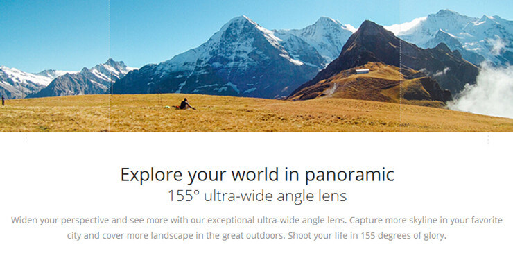 [HK Stock][Official US Edition] Xiaoyi Yi Action Camera Xiaoyi Z23L International Version Sports Camera WiFi BT4.0 16MPSony Sensor Ambarella A7LS 2Kp30 1080p60 HD 155 Degree Wide Lens - White