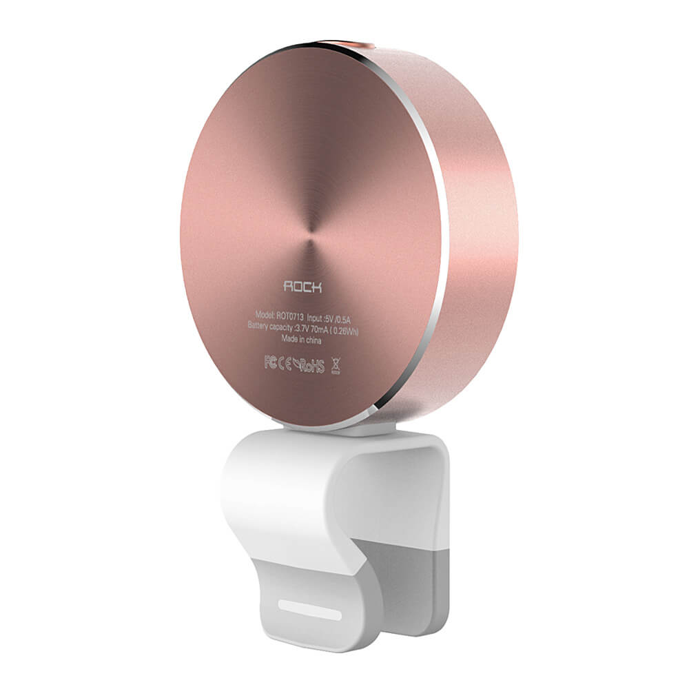 Rock Omi Phone Light LED Light For Photograph External Selfie Camera Light For Samsung Xiaomi iPhone Huawei- Rose Gold