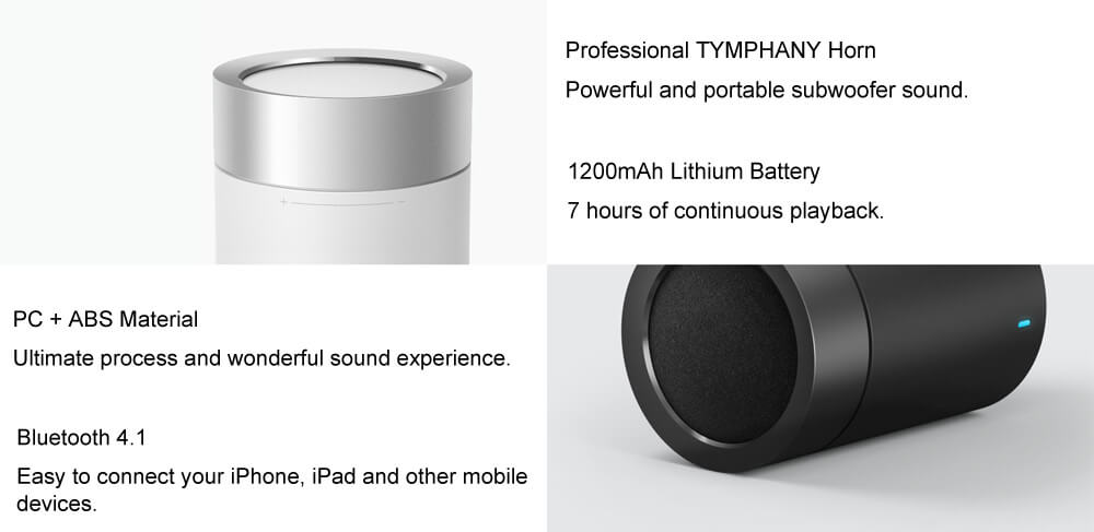 Original XIAOMI Cylindrical Metallic Wireless Bluetooth Speaker II BT4.1 Handsfree MIC Mini Speaker - Black