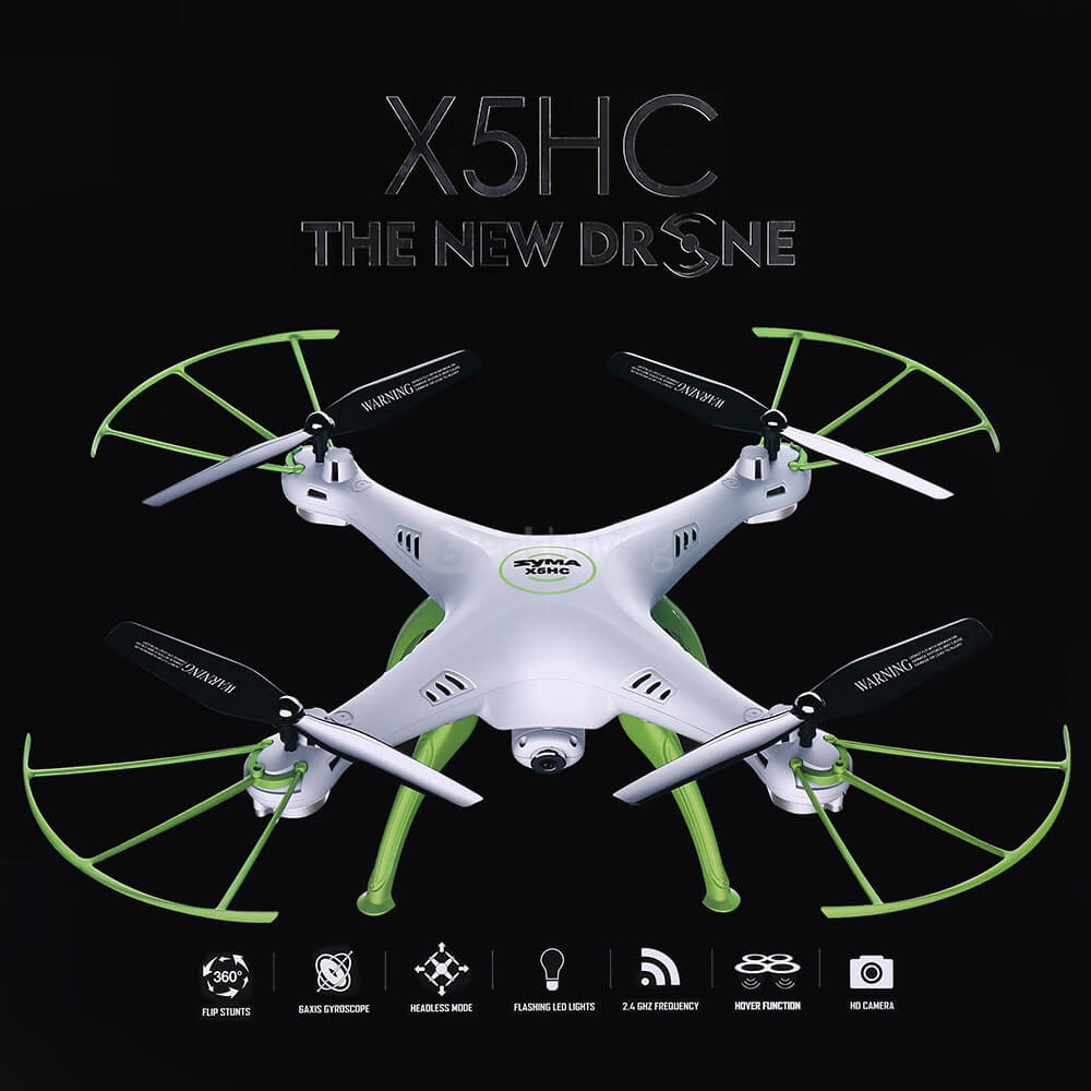 Syma X5HC With 2MP HD Camera 3D Roll Altitude Hold Headless Mode 2.4G 4CH 6Axis RC Quadcopter RTF - White