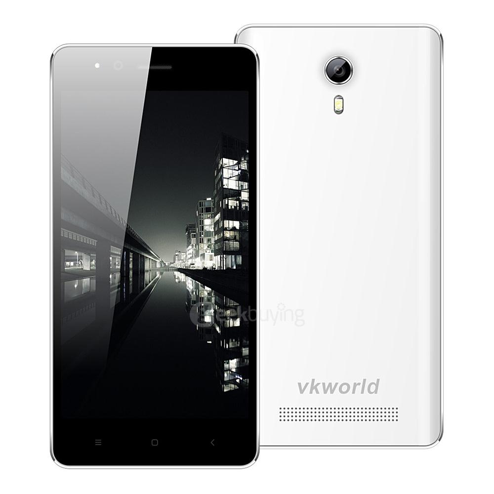 VKworld F1 4.5inch Android 5.1 Smartphone MT6580 Quad Core 1.3GHz 1GB RAM 8GB ROM 3G GPS Dual Camera - White