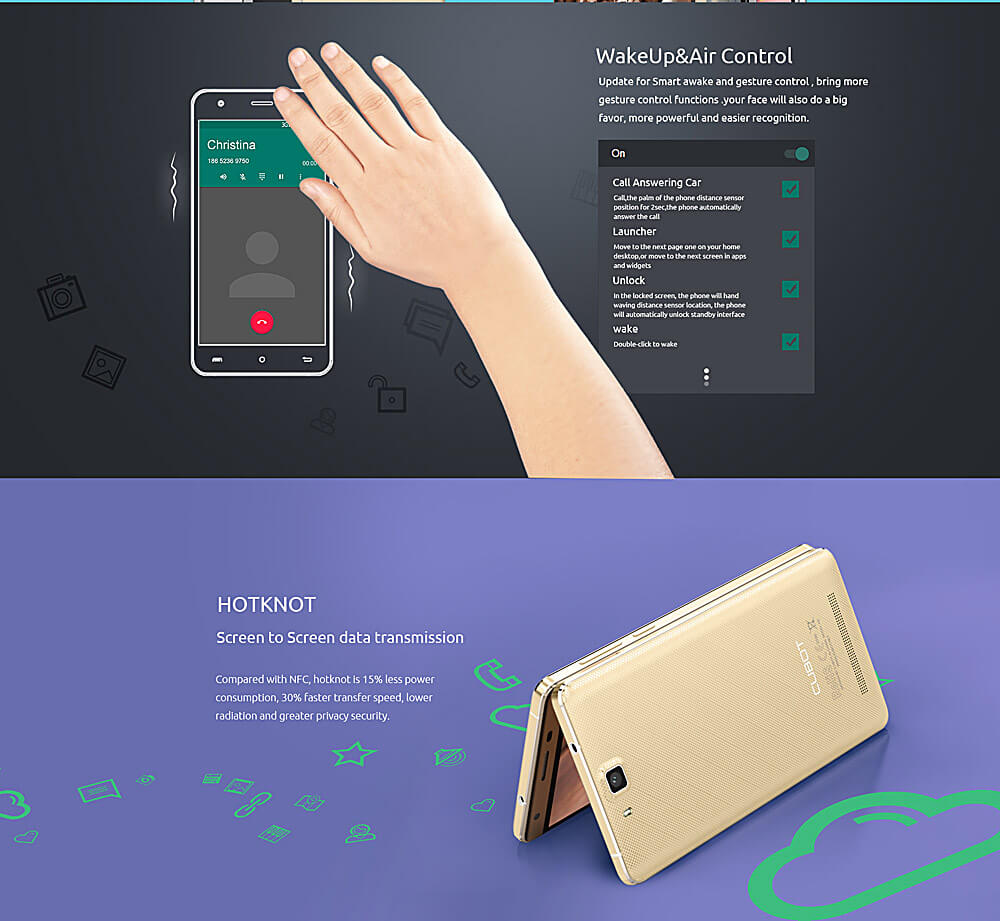 [HK Stock]CUBOT H2 5.5inch IPS HD 4G FDD-LTE Android 5.1 3GB 16GB Smartphone MTK6735A Quad Core 5000mAh Battery - White