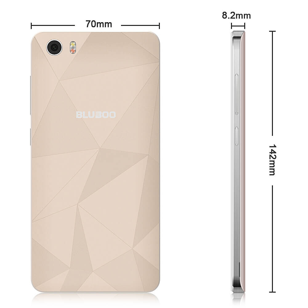 [HK Stock]BLUBOO Picasso 5.0inch IPS HD Android 5.1 Smartphone(Gold) + Soft Case(Transparent) + Screen Protector