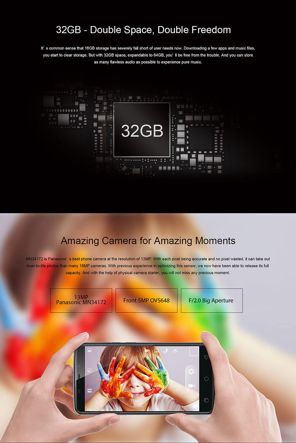 [Spain Stock]Ulefone Vienna 2.5D Sharp 5.5inch FHD Android 5.1 4G LTE 3GB+32GB Smartphone MTK6753 3250mAh Quick Charge 13.0MP Touch ID HIFI IR Smart Key-Black