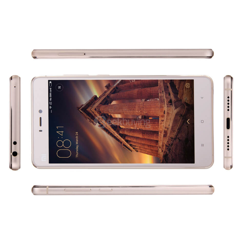 Xiaomi Mi4S /Mi 4S 4G LTE 5.0inch FHD MIUI 7.2 OS 3GB 64GB Smartphone 64-bit Snapdragon 808 Hexa Core 13.0MP Touch ID Type-C QC2.0 - Gold