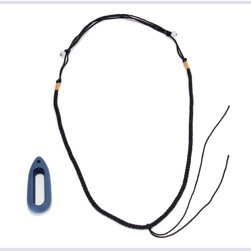 New Water Drop-shaped Silicone Necklace Pendant Case for Xiaomi Miband / 1S Smart Bracelets - Deep Blue