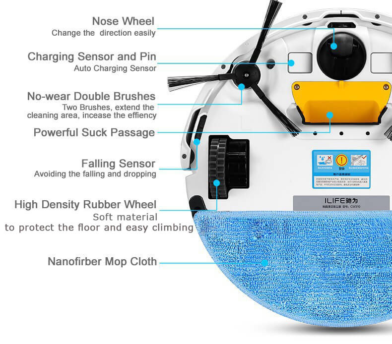 ILIFE V5 Intelligent Robotic Vacuum Cleaner Sweeper - White