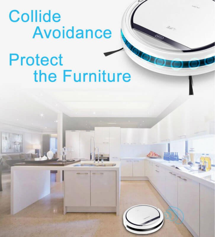 ILIFE V5 Intelligent Robotic Vacuum Cleaner Sweeper - White
