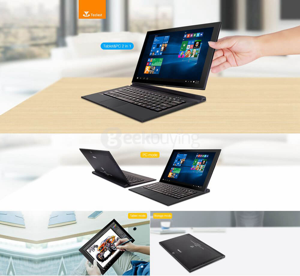 Original Teclast T2 Magnetic Docking Keyboard for Tbook 16 / X3 Pro / X2 Pro Tablet - Black