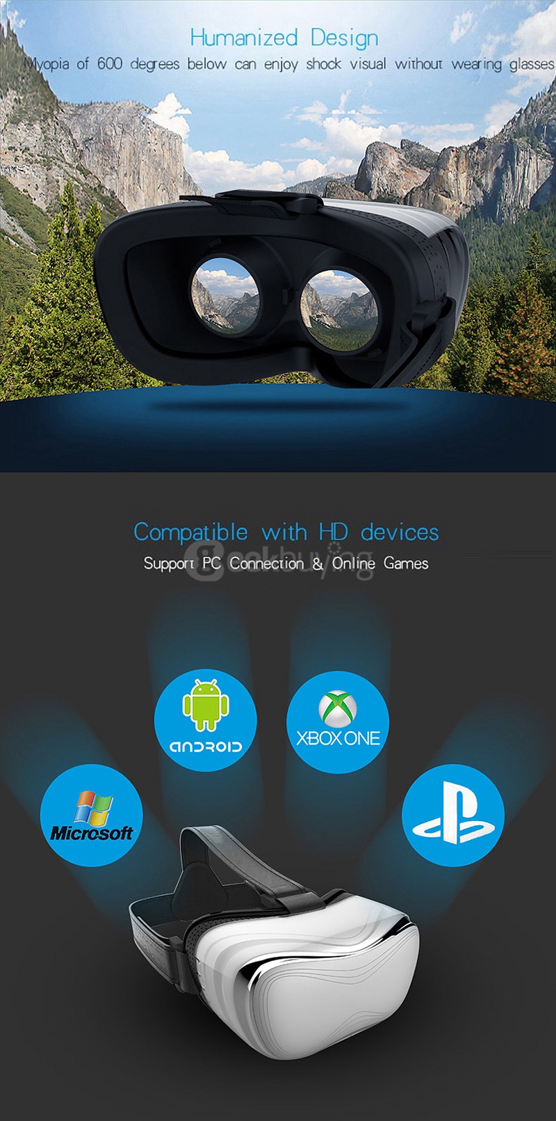 Immersive VR Virtual Reality Headset PC WIFI 3D VR Headset HDMI 1080P