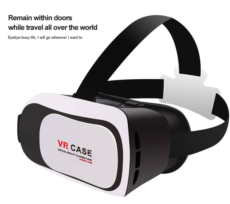 VR Case RK3Plus 3D Virtual Reality VR Headset IPD Focus Adjust FOV90 Gamepad Blu-ray Proof Toughened Glass  for 3.5 - 6 inch Smartphones