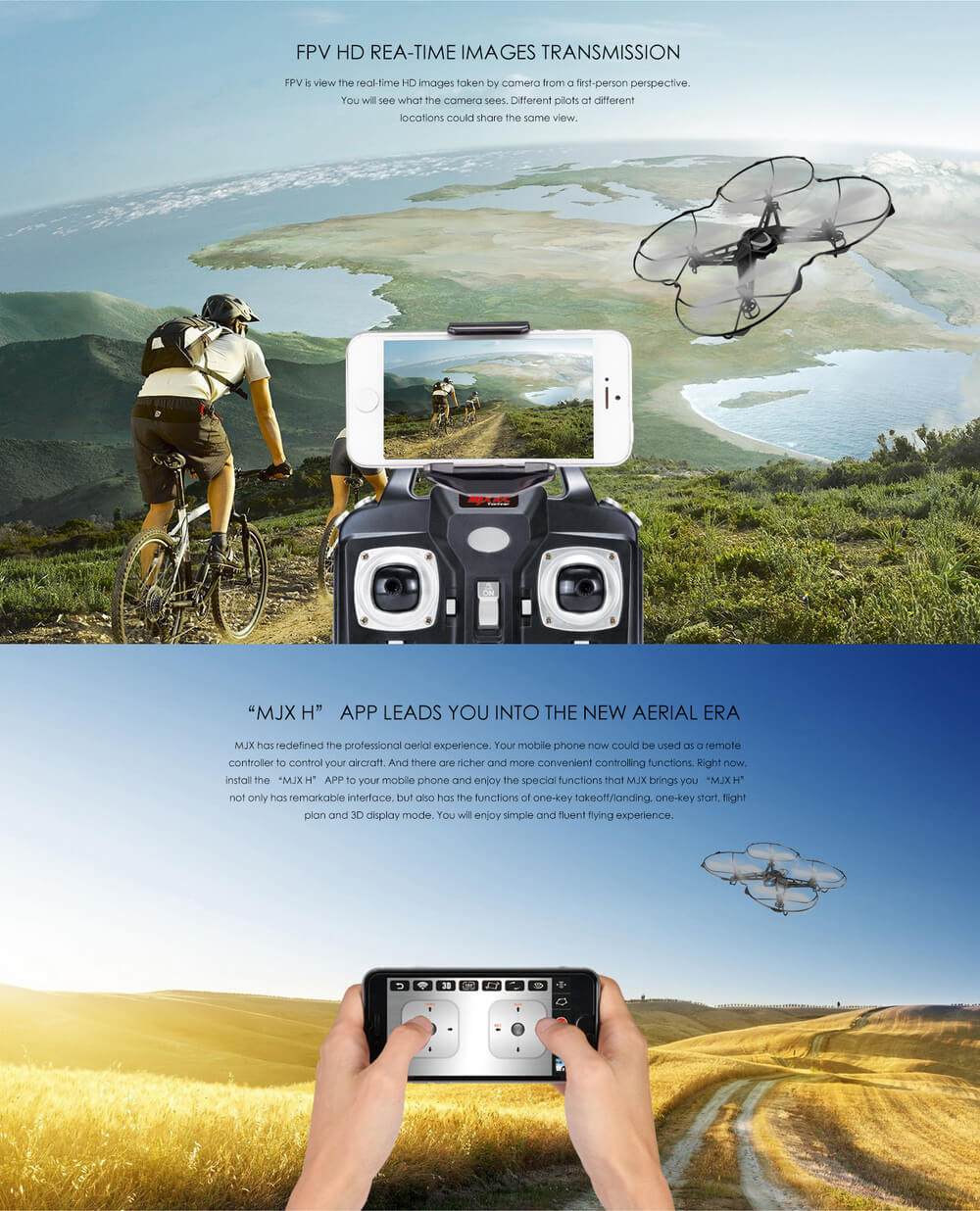 MJX X301H X-XERIEX WIFI FPV With 720P HD Camera Altitude Hold Mode RC Quadcopter RTF