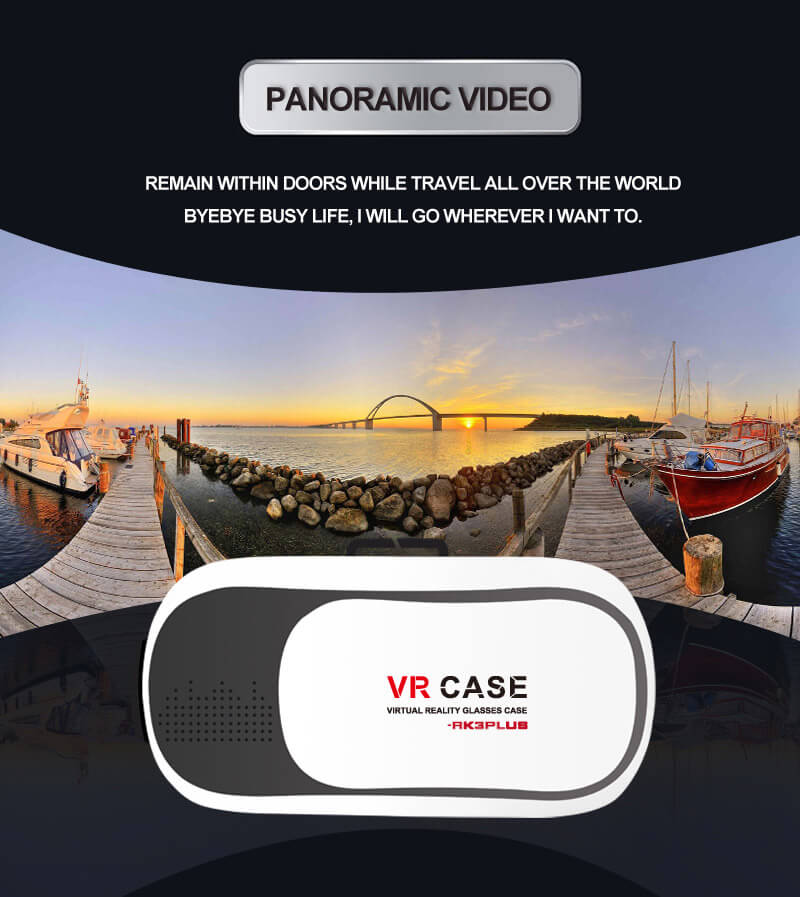 VR Case RK3Plus 3D Virtual Reality VR Headset IPD Focus Adjust FOV90 Gamepad Blu-ray Proof Toughened Glass  for 3.5 - 6 inch Smartphones