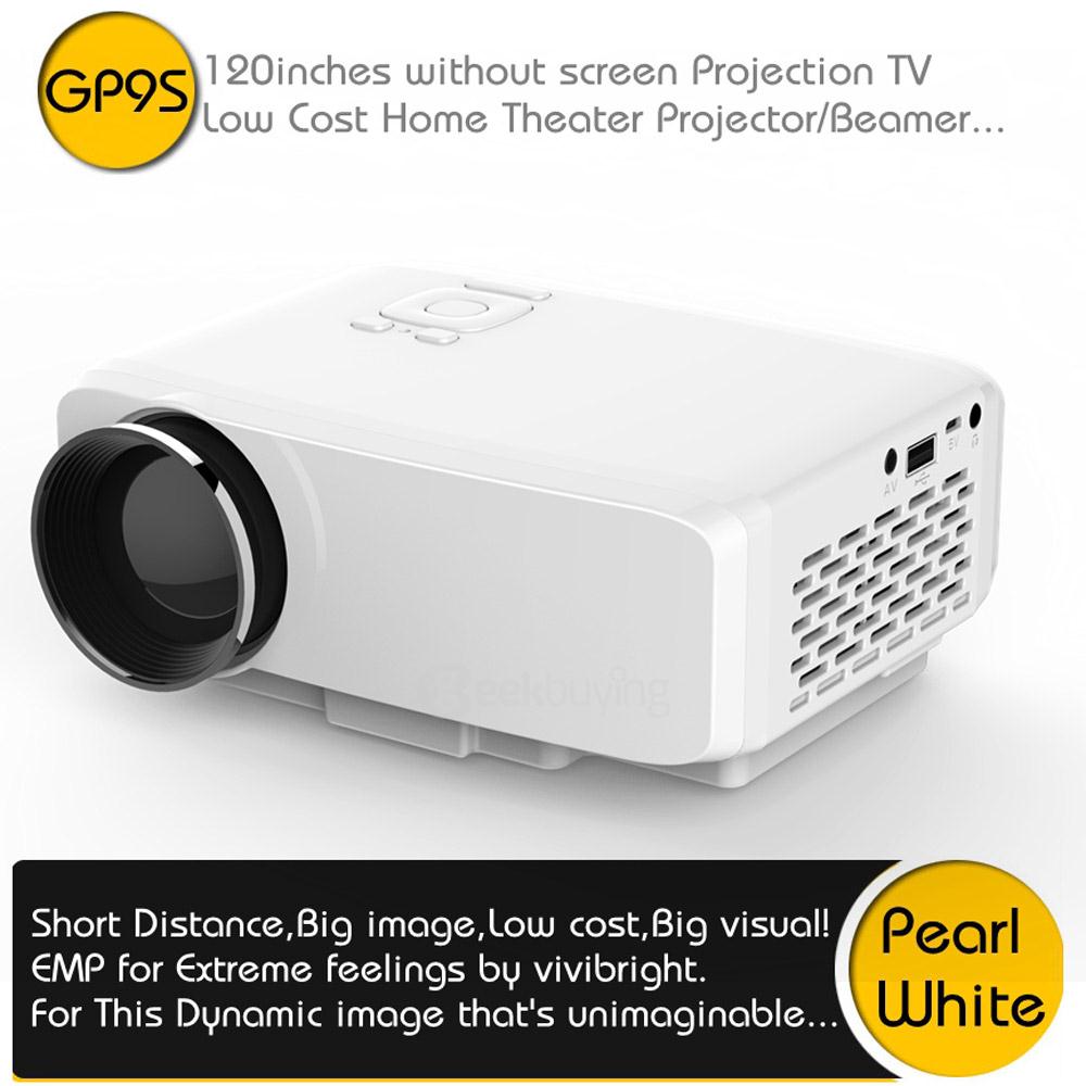 GP9S Mini LED Projector Home Theater Projector 1080P 800 Lumens 800x480 SD/HDMI/VGA/AV/USB