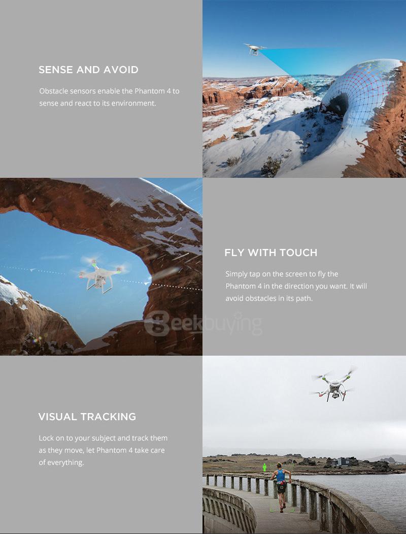 DJI Phantom 4 4K UHD Camera 5.8G FPV 20 m/s 94 Degrees FOV Sence and Avoid RC Quadcopter RTF
