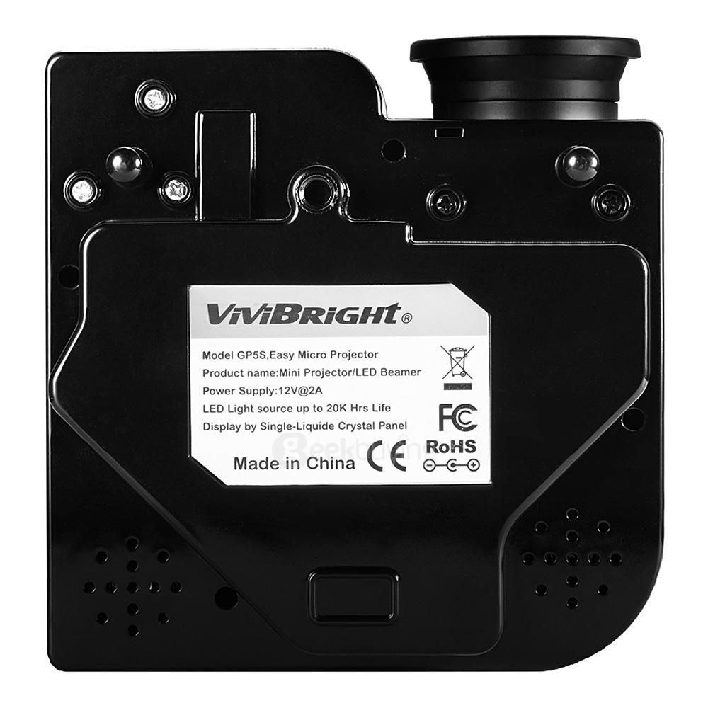 Vivibright GP5S Mini LED Projector 320x240 80ANSI Lumens HDMI USB SD VGA 1080P Home Theater Projector
