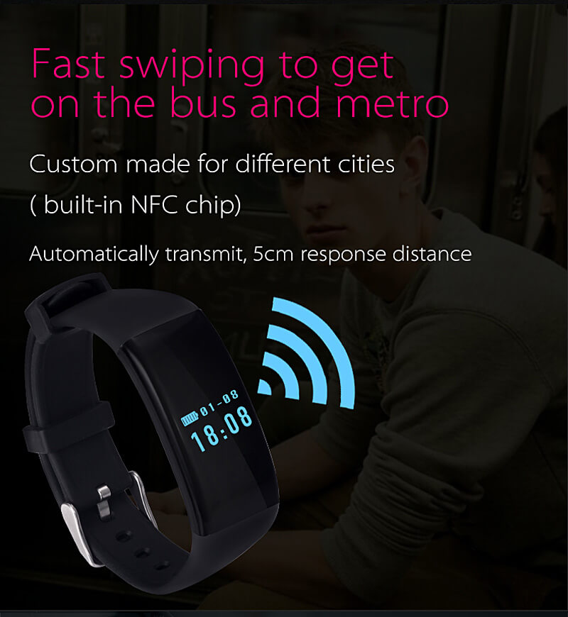 D21 DFit Smart Bracelet Heart Rate Monitor Fitness Tracker Bluetooth 4.0 IP66 Sports Smartband For iOS Android - Purple