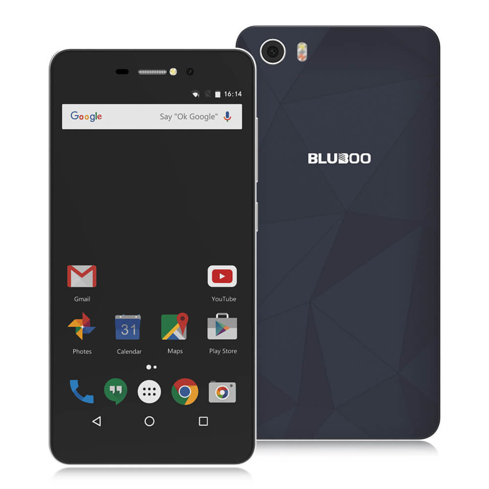 [HK Stock]BLUBOO Picasso 5.0inch IPS HD Android 5.1 Smartphone MT6580 Quad Core 2GB+16GB 3G GPS Dual 8.0MP Camera -Black