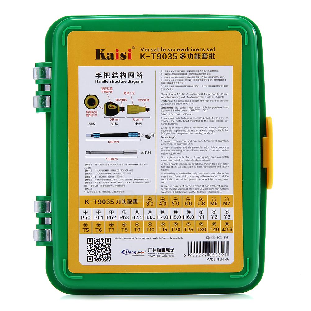 Kaisi Ks-9035 35 Pieces In 1 Versatile Screwdriver Set Precision Toolkit