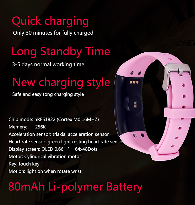 D21 DFit Smart Bracelet Heart Rate Monitor Fitness Tracker Bluetooth 4.0 IP66 Sports Smartband For iOS Android - Purple