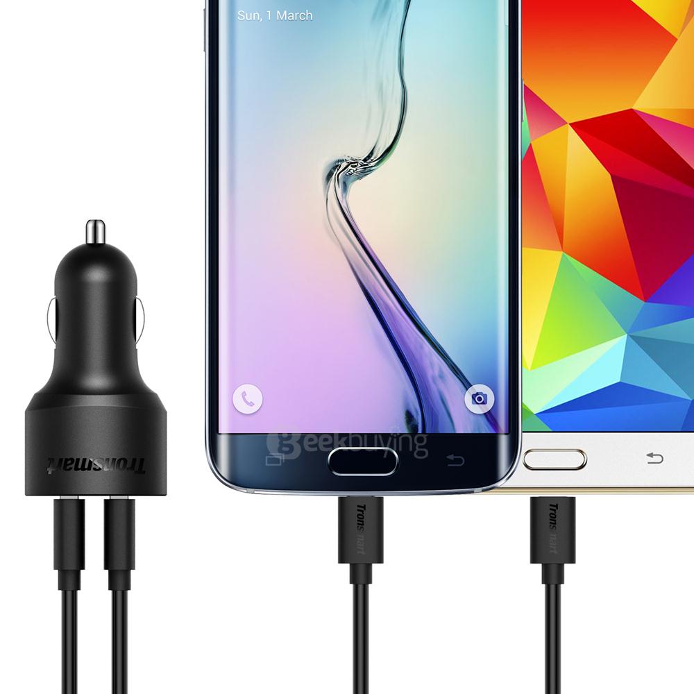 Tronsmart Quick Charge 3.0 36W 2 Ports Type A USB Car Charger for Quick Charge 3.0 and 2.0 Compatible Device