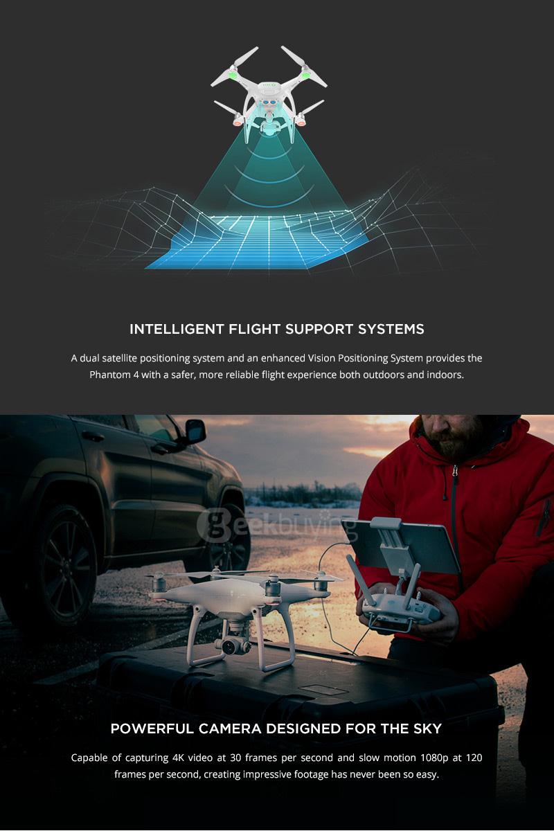 DJI Phantom 4 4K UHD Camera 5.8G FPV 20 m/s 94 Degrees FOV Sence and Avoid RC Quadcopter RTF