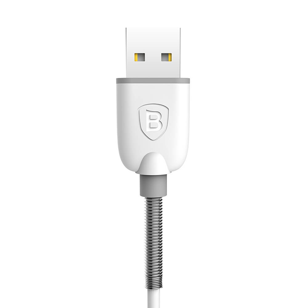 Baseus 1m Super Stretchy 8Pin Compatible Charging Cable For iPhone7/7 Plus/ 6S / 6 Plus / 5s /iPad Air/iPad mini2/3 - White&Grey