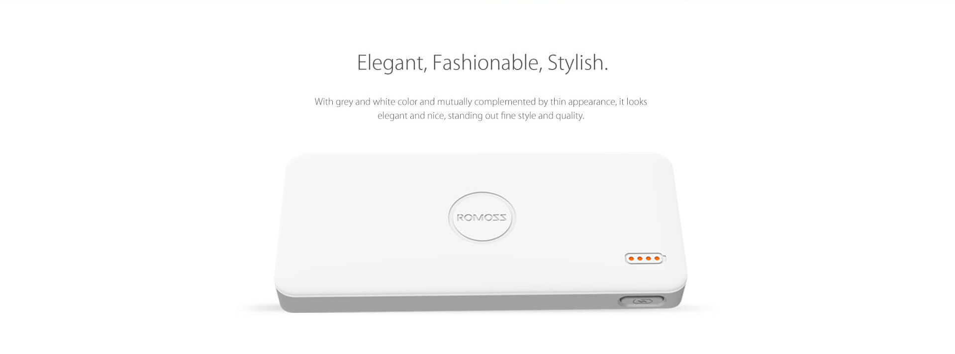 Original ROMOSS Polymos 10 Air 10000mAh Dual USB Li-polymer Power Bank Mobile Power Charger - White