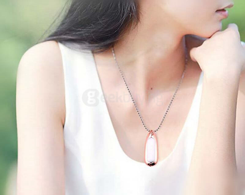 New Water Drop-shaped Metal Necklace Pendant Case for Xiaomi Miband / 1S Smart Bracelets - Gold