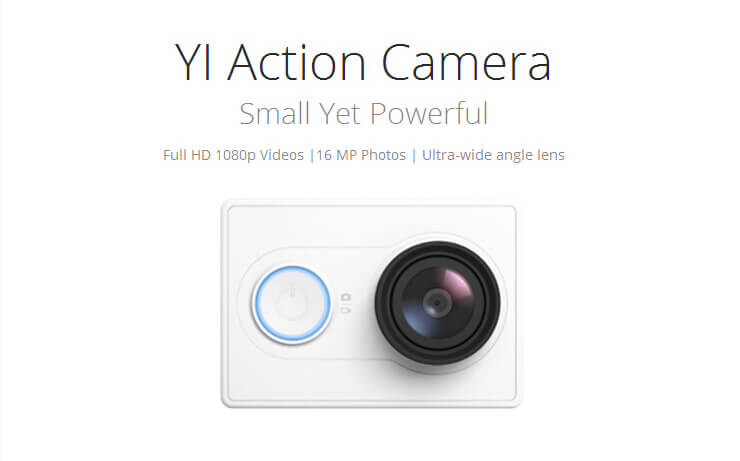 [HK Stock][Official US Edition] Xiaoyi Yi Action Camera Xiaoyi Z23L International Version Sports Camera WiFi BT4.0 16MPSony Sensor Ambarella A7LS 2Kp30 1080p60 HD 155 Degree Wide Lens - White