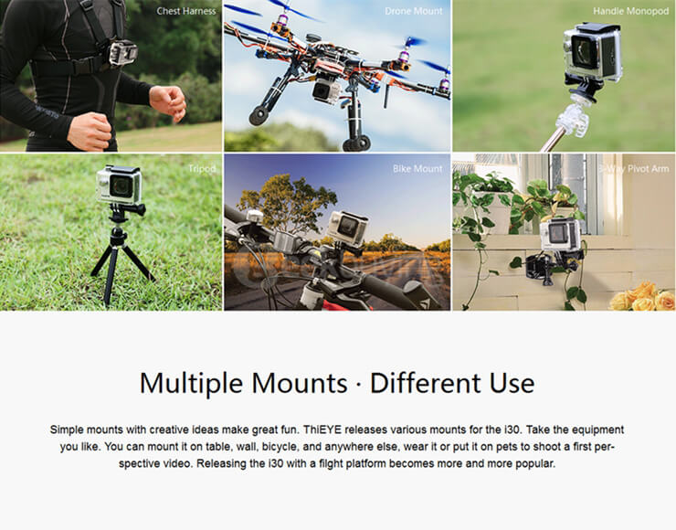 Original ThiEYE i30 WiFi Action Camera FHD 1080P 30fps 1.5
